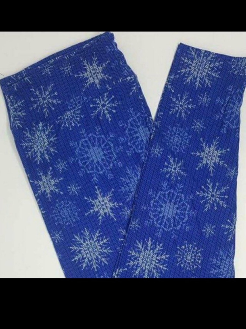 LuLaRoe Royal Blue Snowflake Leggings